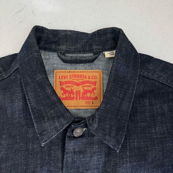 Levi’s Strauss Men’s Blue Denim Jacket Button Up Size Large 100% Cotton - Picture 6 of 13